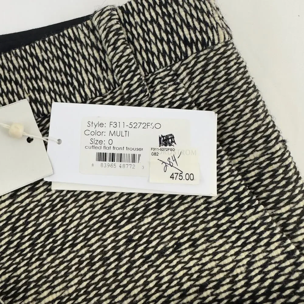 3.1 Phillip Lim Cuffed Flat‎ Front black and beige trouser